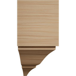 Ekena Millwork - MDBS2 - 3 5/8"P x 7 1/4"W x 7 1/2"H Americraft Solid Hardwood Stain Grade Universal Mid Crown Moulding Coupler Block for Profiles up to 4"H x 3 5/8"P