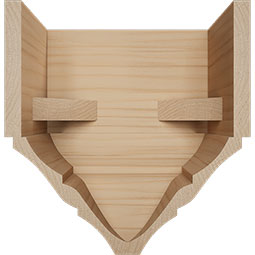 Ekena Millwork - MDBS2 - 3 5/8"P x 7 1/4"W x 7 1/2"H Americraft Solid Hardwood Stain Grade Universal Mid Crown Moulding Coupler Block for Profiles up to 4"H x 3 5/8"P