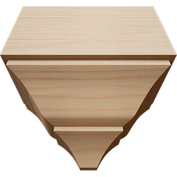 Ekena Millwork - MDBS2 - 3 5/8"P x 7 1/4"W x 7 1/2"H Americraft Solid Hardwood Stain Grade Universal Mid Crown Moulding Coupler Block for Profiles up to 4"H x 3 5/8"P