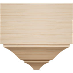 Ekena Millwork - MDBS2 - 3 5/8"P x 7 1/4"W x 7 1/2"H Americraft Solid Hardwood Stain Grade Universal Mid Crown Moulding Coupler Block for Profiles up to 4"H x 3 5/8"P