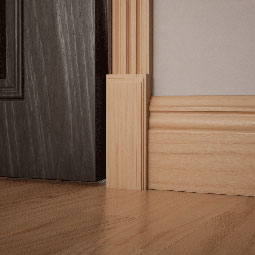 Ekena Millwork - PBSD2 - 2 1/2"W x 6 1/2"H x 1 1/8"P Americraft Smooth Plinth Block with Decorative Edge