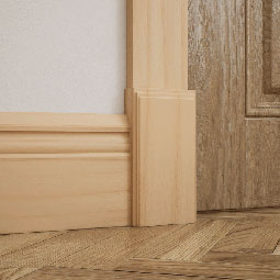 Ekena Millwork - PBSD3 - 3 1/2"W x 6 1/2"H x 1 1/8"P Americraft Smooth Plinth Block with Decorative Edge