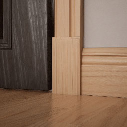 Ekena Millwork - PBSD3 - 3 1/2"W x 6 1/2"H x 1 1/8"P Americraft Smooth Plinth Block with Decorative Edge