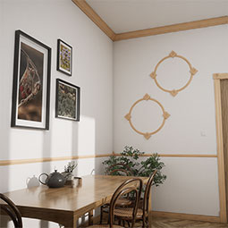 Ekena Millwork - PBSD4 - 3 3/4"W x 6 1/2"H x 1 1/8"P Americraft Smooth Plinth Block with Decorative Edge