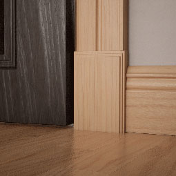 Ekena Millwork - PBSD5 - 4 1/2"W x 6 1/2"H x 1 1/8"P Americraft Smooth Plinth Block with Decorative Edge