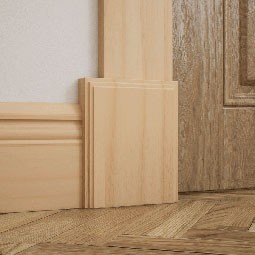 Ekena Millwork - PBSD6 - 5 1/2"W x 6 1/2"H x 1 1/8"P Americraft Smooth Plinth Block with Decorative Edge