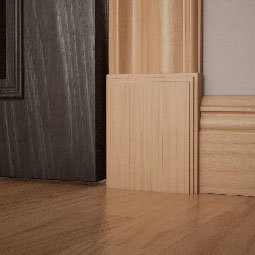 Ekena Millwork - PBSD6 - 5 1/2"W x 6 1/2"H x 1 1/8"P Americraft Smooth Plinth Block with Decorative Edge