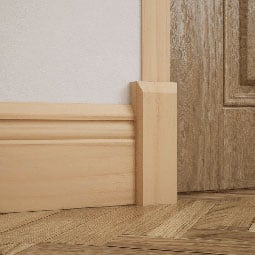 Ekena Millwork - PBSB2 - 2 1/2"W x 6 1/2"H x 1 1/8"P Americraft Smooth Plinth Block with Beveled Edge