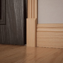 Ekena Millwork - PBSB2 - 2 1/2"W x 6 1/2"H x 1 1/8"P Americraft Smooth Plinth Block with Beveled Edge