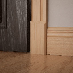 Ekena Millwork - PBSB3 - 3 1/2"W x 6 1/2"H x 1 1/8"P Americraft Smooth Plinth Block with Beveled Edge