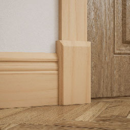 Ekena Millwork - PBSB4 - 3 3/4"W x 6 1/2"H x 1 1/8"P Americraft Smooth Plinth Block with Beveled Edge