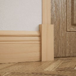 Ekena Millwork - PBSS2 - 2 1/2"W x 6 1/2"H x 1 1/8"P Americraft Smooth Plinth Block with Squared Edge