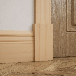 Ekena Millwork - PBSS4 - 3 3/4"W x 6 1/2"H x 1 1/8"P Americraft Smooth Plinth Block with Squared Edge