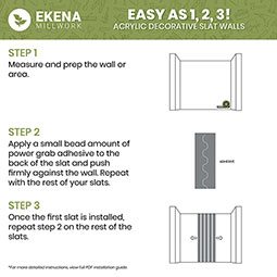 Ekena Millwork - SWA - Designer Series Adjustable Acrylic Slat Wall Panel Kit w/ 4"W Slats