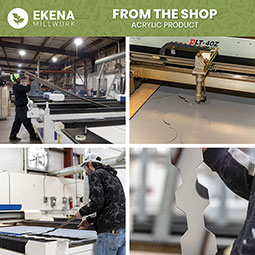 Ekena Millwork - SWA - Designer Series Adjustable Acrylic Slat Wall Panel Kit w/ 4"W Slats