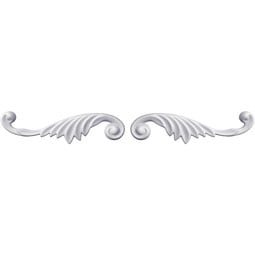 Ekena Millwork - ONL03X05X01WI-P - Endurathane Wings Onlay, 2"W x 7 1/2"H x 3/4"P (Sold as a Pair or Seperately), Factory Primed