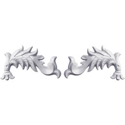 Ekena Millwork - ONL03X06X01NE-P - Endurathane Needham Flowing Leaves Onlay, 3 7/8"W x 6 3/4"H x 3/4"P (Sold as a Pair or Seperately), Factory Primed