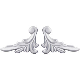 Ekena Millwork - ONL04X03ME-P - Endurathane Medway Scroll Onlay, 4 1/4"W x 3"H x 1/2"P (Sold as a Pair or Seperately), Factory Primed