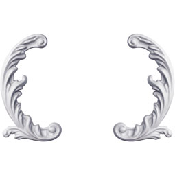 Ekena Millwork - ONL04X06X01ME-P - Endurathane Medway Scroll Onlay, 3 5/8"W x 6 3/8"H x 5/8"P, (Sold as a Pair or Seperately)