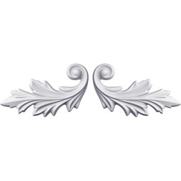 Ekena Millwork - ONL06X03X01ME-P - Endurathane Medway Scroll Onlay, 5 3/4"W x 3 1/8"H x 5/8"P, (Sold as a Pair or Seperately)