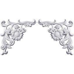 Ekena Millwork - ONL07X07X01CO-P - Endurathane Colton Flower Onlay, 7 7/8"W x 7 7/8"H x 3/4"P (Sold as a Pair or Seperately), Factory Primed