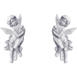 Ekena Millwork - ONL10X09X01PO-P - Endurathane Pompeii Angel Corner Onlay, 10 5/8"W x 9 3/8"H x 1 1/8"P (Sold as a Pair or Seperately), Factory Primed