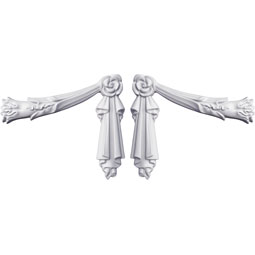 Ekena Millwork - ONL10X13X01EY-P - Endurathane Emily Swag, 12 3/4"W x 11"H x 1 1/4"P (Sold as a Pair or Seperately), Factory Primed