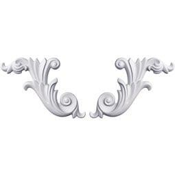 Ekena Millwork - ONL15X07LO-P - Endurathane Loera Scroll Onlay, 15 3/4"W x 7 1/8"H x 1"P (Sold as a Pair or Seperately), Factory Primed