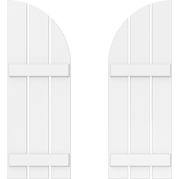 Ekena Millwork - CUSTOM-TFPSA - True Fit PVC Arch Top Spaced Board-n-Batten Shutters (Per Pair)