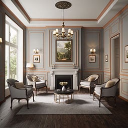 Royal Building Products, Inc - MLDP01X01OCMGS - 15/16"D x 15/16"W x 96"L, TrueCraft PVC Outside Corner Moulding, Gunstock