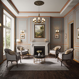 Royal Building Products, Inc - MLDP01X01OCMIO - 15/16"D x 15/16"W x 96"L, TrueCraft PVC Outside Corner Moulding, Imperial Oak