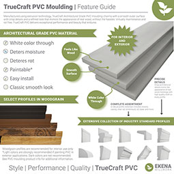 Royal Building Products, Inc - MLDP01X05WM3050WH - WM3050 - 4 9/16"H x 1 1/4"P x 80"L, TrueCraft PVC Door Jamb Moulding, White (3-Piece Kit)