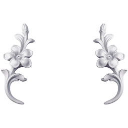 Ekena Millwork - ONL02X06X01WI-P - Endurathane Willa Onlay, 3 3/8"W x 5 3/4"H x 7/8"P (Sold as a Pair or Seperately), Factory Primed