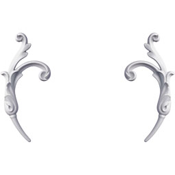 Ekena Millwork - ONL03X06X01LA-P - Endurathane Layla Onlay, 3 7/8"W x 6 1/8"H x 5/8"P (Sold as a Pair or Seperately), Fatory Primed