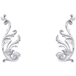 Ekena Millwork - ONL07X16X01DE-P - Endurathane Delilah Onlay, 7 1/2"W x 15 1/2"H x 1"P (Sold as a Pair or Seperately), Factory Primed