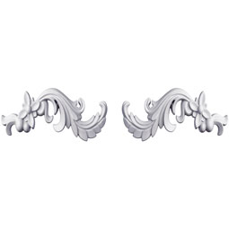 Ekena Millwork - ONL08X04X01OD-P - Endurathane Odette Onlay, 9 1/8"W x 4 1/8"H x 1"P (Sold as a pair or Seperately), Factory Primed