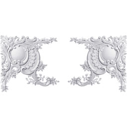 Ekena Millwork - ONL34X32X01RU-P - Endurathane Russell Onlay, 34 1/2"W x 32 2/8"H x 1 3/8"P (Sold as a Pair or Seperately), Factory Primed