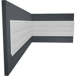 Royal Building Products, Inc - MLDP00X07WSWH - 7 1/4"H x 5/16"P x 96"L, TrueCraft PVC Reversible Bead/Nickel Gap Wainscot Moulding, White