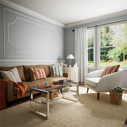 Royal Building Products, Inc - MLDP00X07WSWH - 7 1/4"H x 5/16"P x 96"L, TrueCraft PVC Reversible Bead/Nickel Gap Wainscot Moulding, White