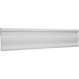 Royal Building Products, Inc - MLDP01X03WSWH - 3"H x 1"P x 96"L, TrueCraft PVC Decorative Wainscot Cap Moulding, White