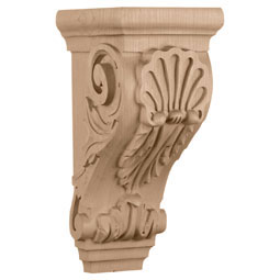  - CORSH2 - AmeriCraft Medium Shell Corbel, 4 3/4"W x 5 1/2"D x 10 1/2"H