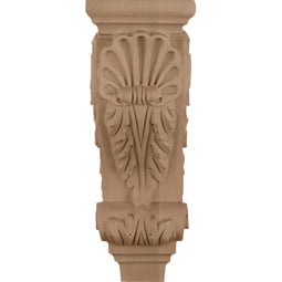 PCI Enterprises - CORSH4RO - AmeriCraft Large Shell Corbel, 5 1/4"W x 7 1/4"D x 14"H, Red Oak