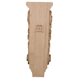 PCI Enterprises - CORSH4RO - AmeriCraft Large Shell Corbel, 5 1/4"W x 7 1/4"D x 14"H, Red Oak