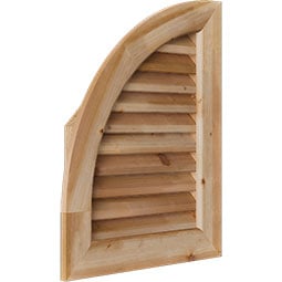 Ekena Millwork - GVWQL - Rustic Wood Quarter Round Top Left Gable Vent