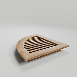 Ekena Millwork - GVWQL - Rustic Wood Quarter Round Top Left Gable Vent