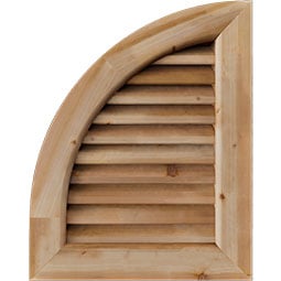 Ekena Millwork - GVWQL - Rustic Wood Quarter Round Top Left Gable Vent