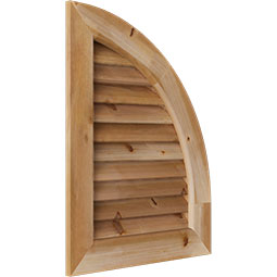 Ekena Millwork - GVWQR - Rustic Wood Quarter Round Top Right Gable Vent