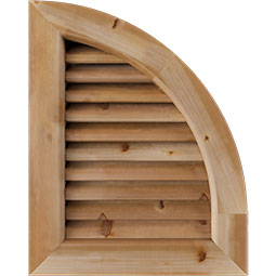 Ekena Millwork - GVWQR - Rustic Wood Quarter Round Top Right Gable Vent