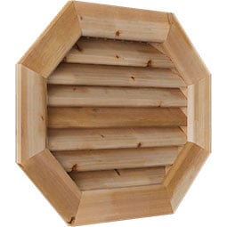 Ekena Millwork - GVWOH - Rustic Wood Horizontal Elongated Octagon Gable Vent
