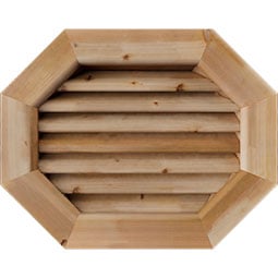 Ekena Millwork - GVWOH - Rustic Wood Horizontal Elongated Octagon Gable Vent
